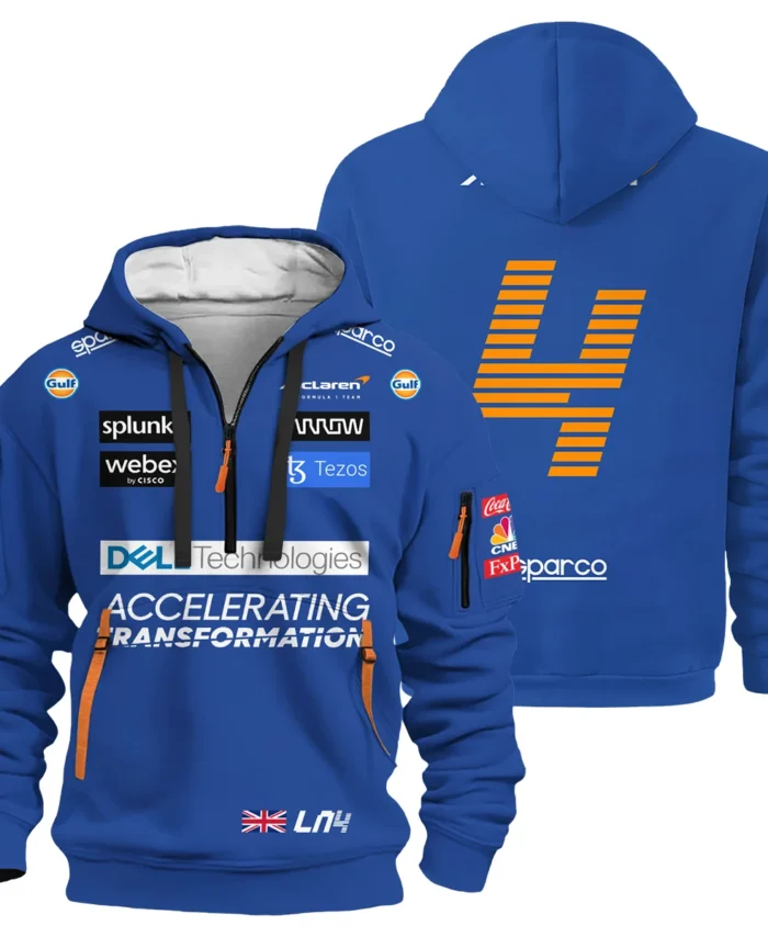 2022 Lando Norris Racing Suit McLaren F1 Hoodie Half Zipper BLVALN120825A2HDF
