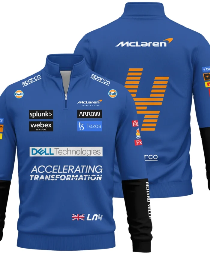 2022 Lando Norris Racing Suit McLaren F1 Quarter-Zip Sweatshirt BLVALN120825A2QZS
