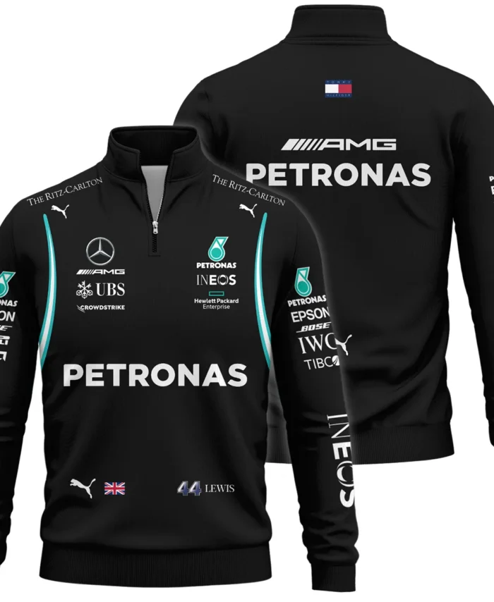 2022 Lewis Hamilton Racing Suit Mercedes F1 Quarter-Zip Sweatshirt BLVALH260825A6QZS