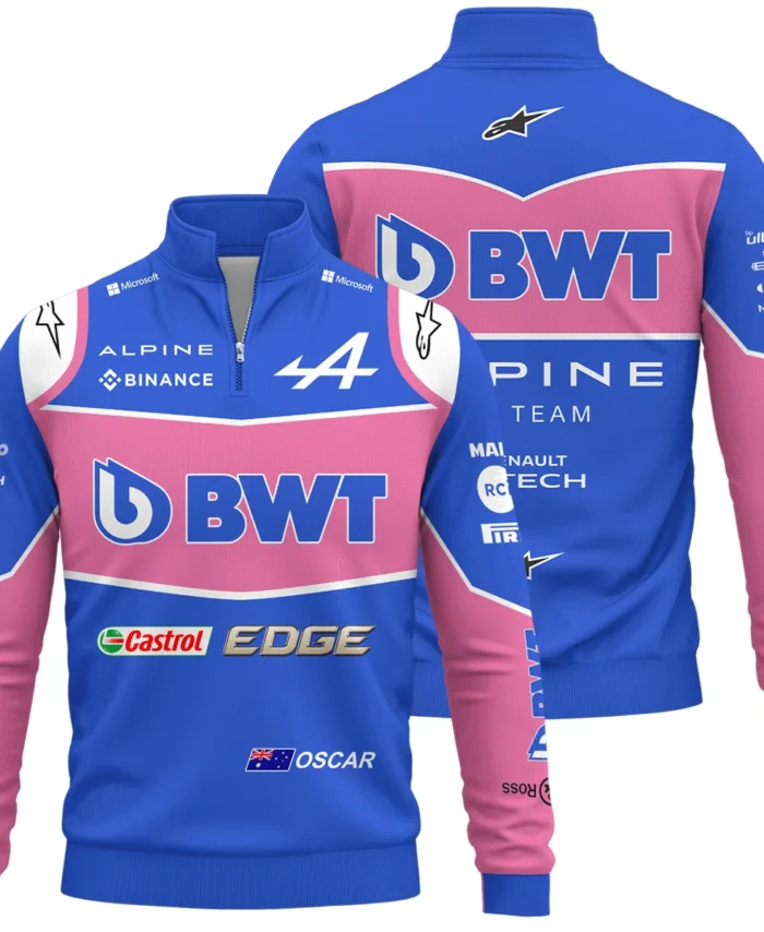 2022 Oscar Piastri Racing Suit Alpine F1 Quarter-Zip Sweatshirt BLVAOP150825A7QZS