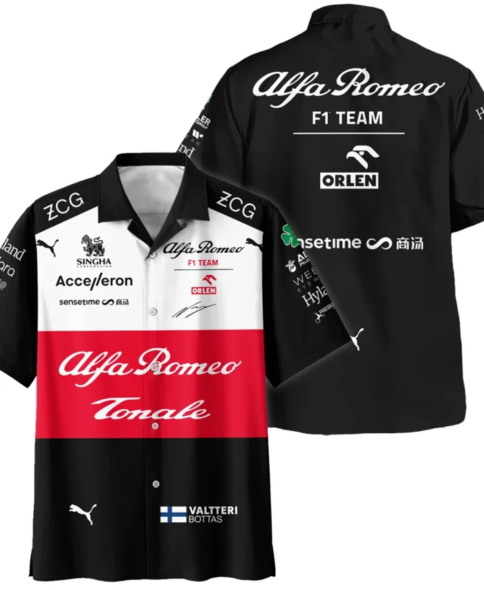 2022 Valtteri Bottas Racing Suit Alfa Romeo F1 Hawaiian Shirt BLVAVB130925A6HW