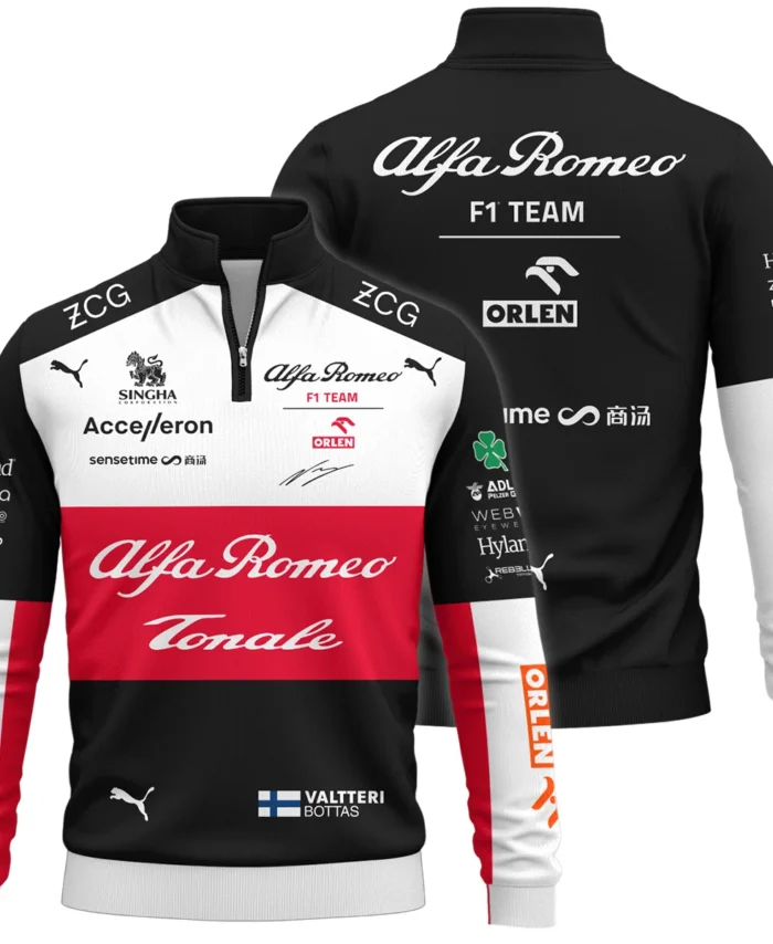 2022 Valtteri Bottas Racing Suit Alfa Romeo F1 Quarter-Zip Sweatshirt BLVAVB130925A6QZS