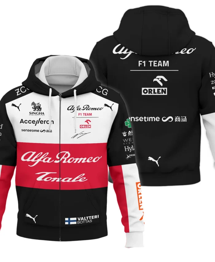 2022 Valtteri Bottas Racing Suit Alfa Romeo F1 Zipper Hoodie BLVAVB130925A6ZHD