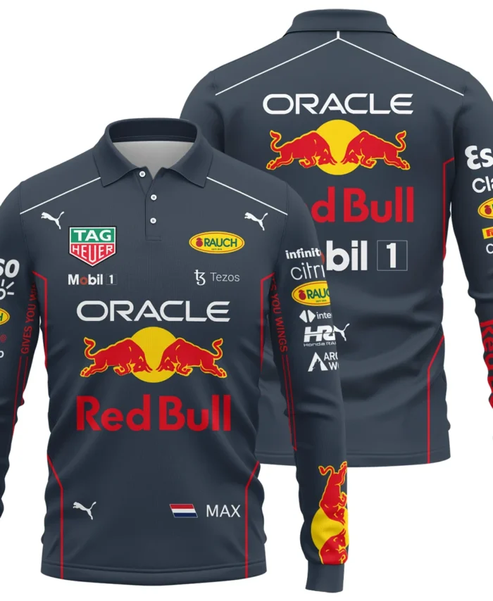 2022 WDC Max Verstappen Racing Suit Red Bull Racing F1 Long Polo Shirt BLVAMV281125A1LPL