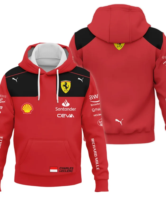 2023 Charles Leclerc Racing Suit Ferrari F1 Hoodie BLVACL190825A10HD