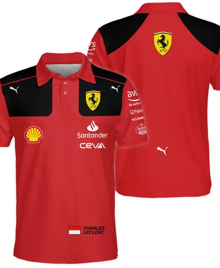 2023 Charles Leclerc Racing Suit Ferrari F1 Polo Shirt BLVACL190825A10PL