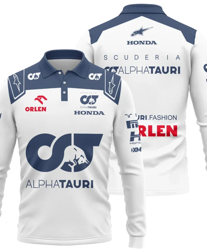 2023 Daniel Ricciardo Scuderia AlphaTauri Race Suit Long Polo Shirt BLVA180725A05LPL