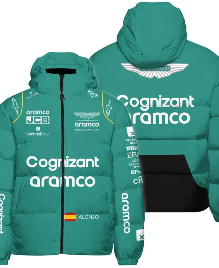 2023 Fernando Alonso Racing Suit Aston Martin F1 Down & Puffer Jackets BLVAFA030925A10HCJ