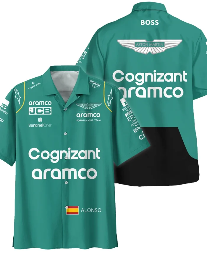 2023 Fernando Alonso Racing Suit Aston Martin F1 Hawaiian Shirt BLVAFA030925A10HW