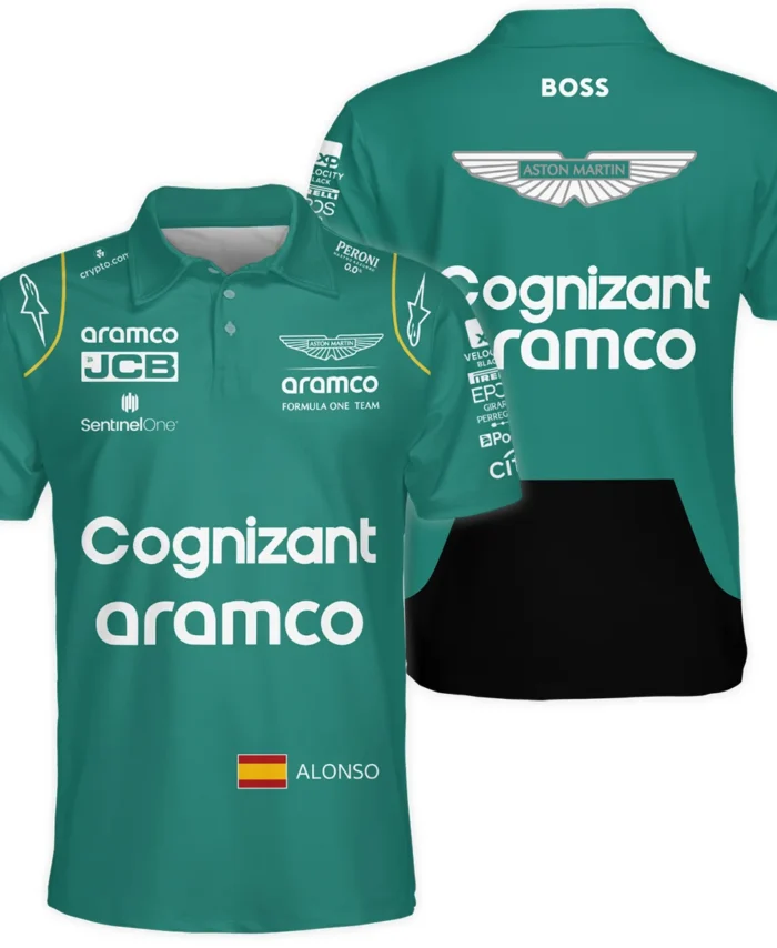2023 Fernando Alonso Racing Suit Aston Martin F1 Polo Shirt BLVAFA030925A10PL