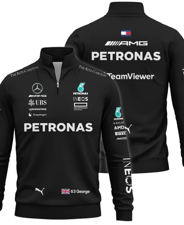 2023 George Russell Racing Suit Mercedes F1 Quarter-Zip Sweatshirt BLVAGR080925A2QZS