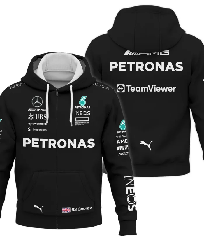 2023 George Russell Racing Suit Mercedes F1 Zipper Hoodie BLVAGR080925A2ZHD