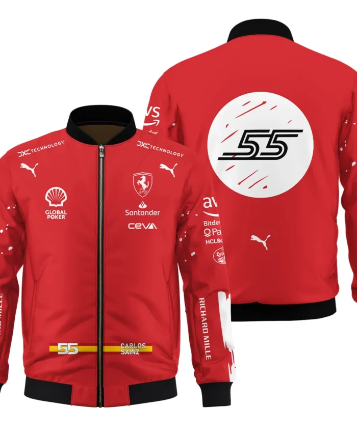 2023 Las Vegas GP Carlos Sainz Racing Suit Ferrari F1 Bomber BLVACS190825A4BB