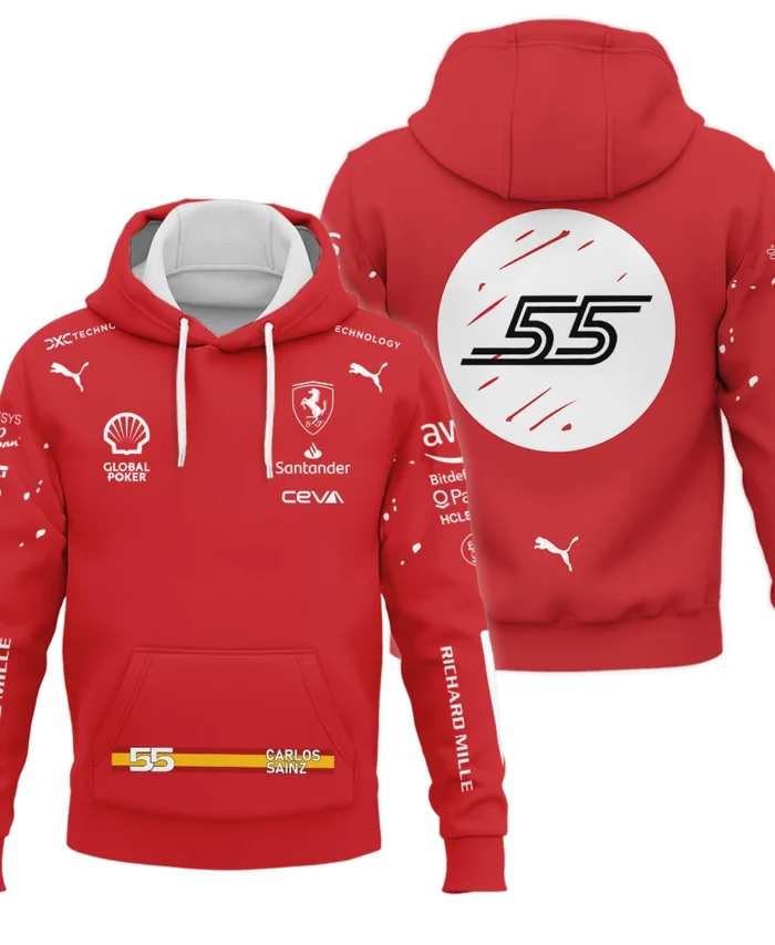 2023 Las Vegas GP Carlos Sainz Racing Suit Ferrari F1 Hoodie BLVACS190825A4HD