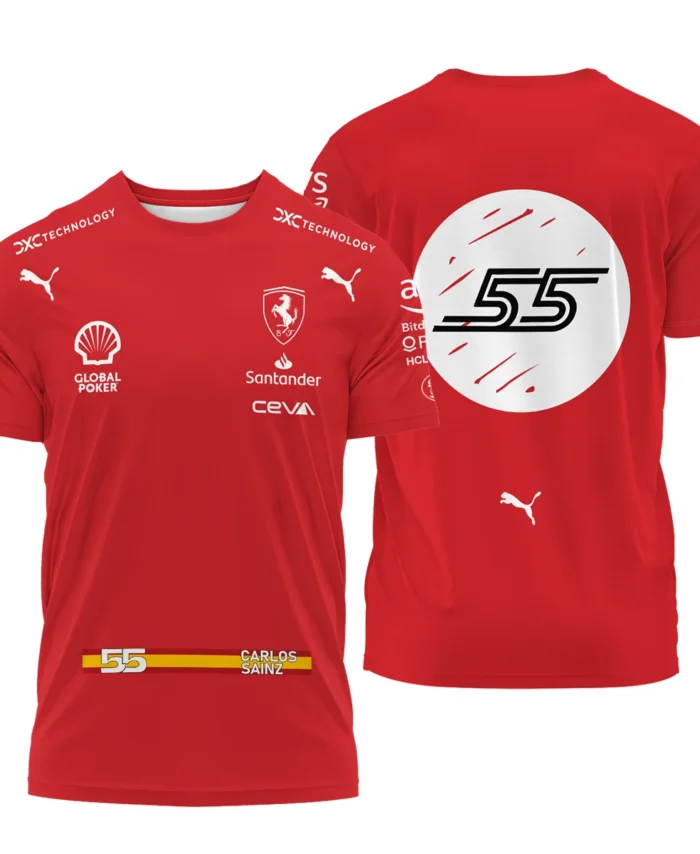 2023 Las Vegas GP Carlos Sainz Racing Suit Ferrari F1 T-Shirt BLVACS190825A4TS