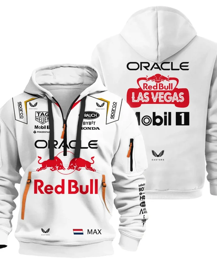 2023 Las Vegas GP Max Verstappen Racing Suit Red Bull Racing F1 Hoodie Half Zip BLVAMV281125A3HDF