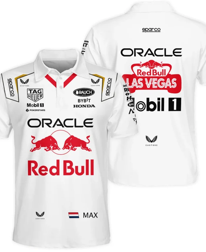 2023 Las Vegas GP Max Verstappen Racing Suit Red Bull Racing F1 Polo Shirt BLVAMV281125A3PL
