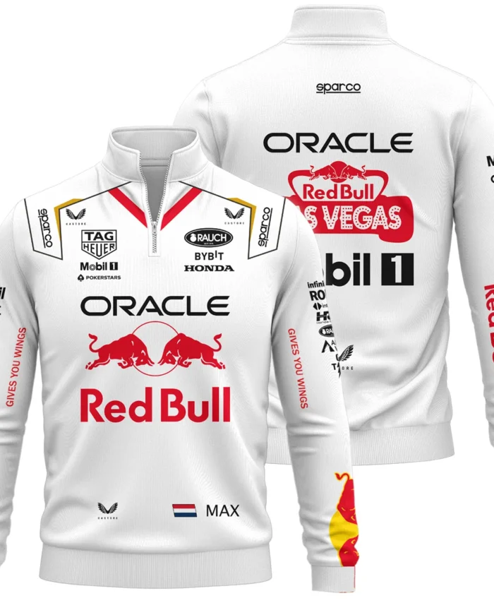 2023 Las Vegas GP Max Verstappen Racing Suit Red Bull Racing F1 Quarter-Zip Sweatshirt BLVAMV281125A3QZS