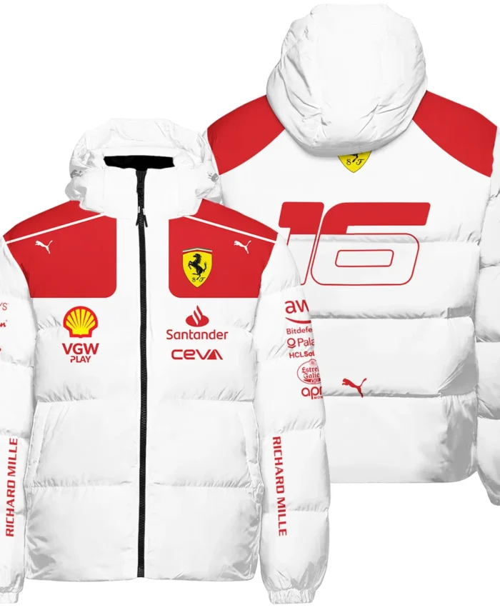2023 Monaco GP Charles Leclerc Racing Suit Ferrari F1 Down & Puffer Jackets BLVACL260825A3HCJ