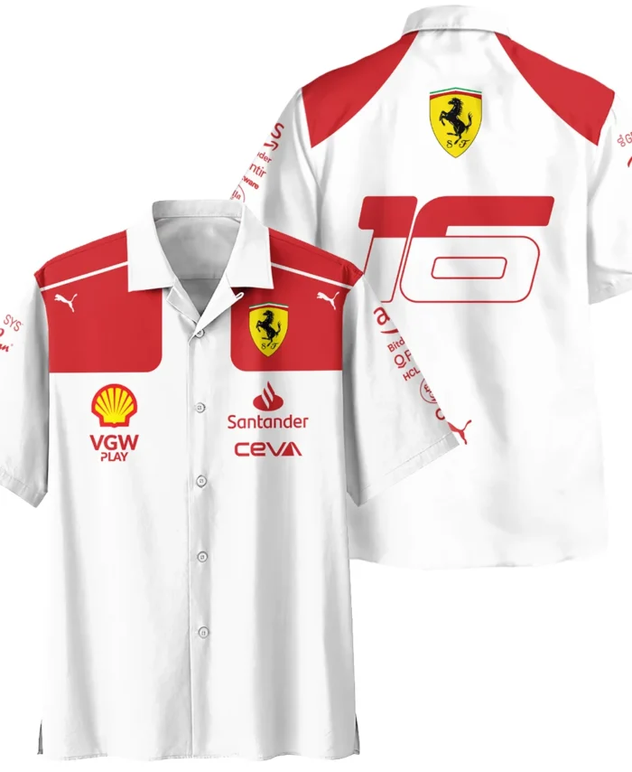 2023 Monaco GP Charles Leclerc Racing Suit Ferrari F1 Hawaiian Shirt BLVACL260825A3HW