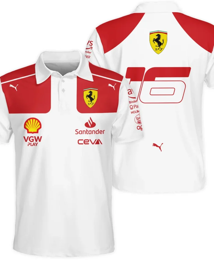 2023 Monaco GP Charles Leclerc Racing Suit Ferrari F1 Polo Shirt BLVACL260825A3PL
