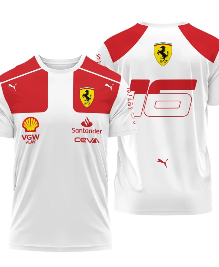 2023 Monaco GP Charles Leclerc Racing Suit Ferrari F1 T-Shirt BLVACL260825A3TS