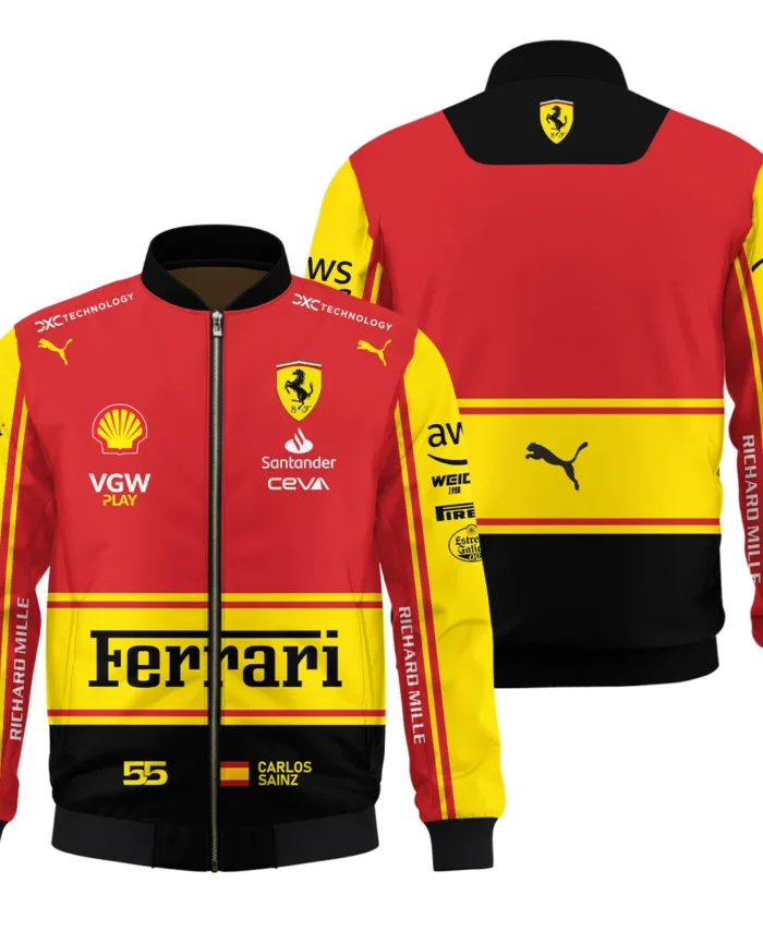 2023 Monza GP Carlos Sainz Racing Suit Ferrari F1 Bomber BLVACS190825A9BB