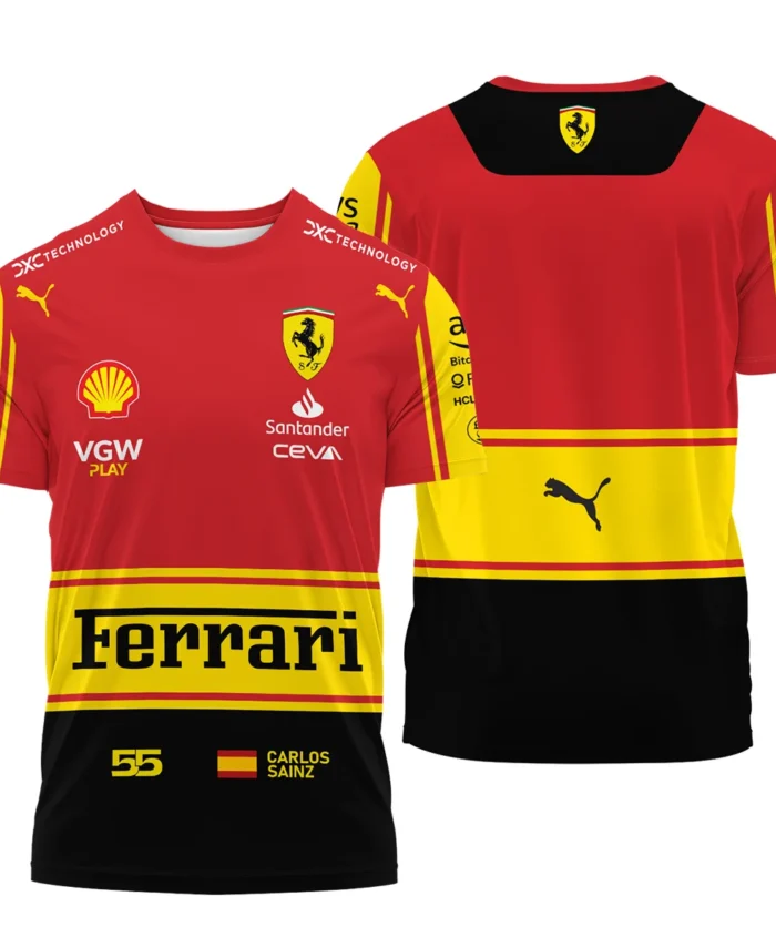2023 Monza GP Carlos Sainz Racing Suit Ferrari F1 T-Shirt BLVACS190825A9TS