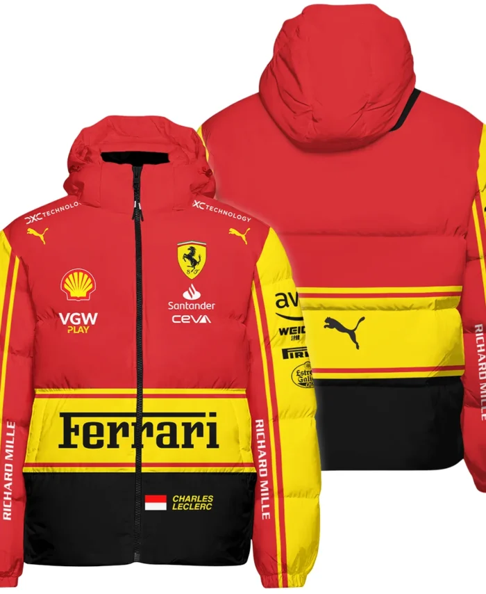 2023 Monza GP Charles Leclerc Racing Suit Ferrari F1 Down & Puffer Jackets BLVACL190825A9HCJ