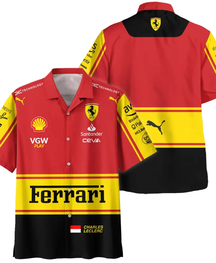 2023 Monza GP Charles Leclerc Racing Suit Ferrari F1 Hawaiian Shirt BLVACL190825A9HW