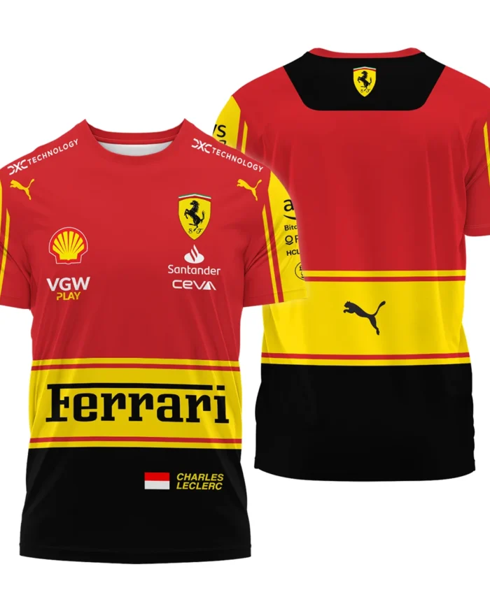 2023 Monza GP Charles Leclerc Racing Suit Ferrari F1 T-Shirt BLVACL190825A9TS