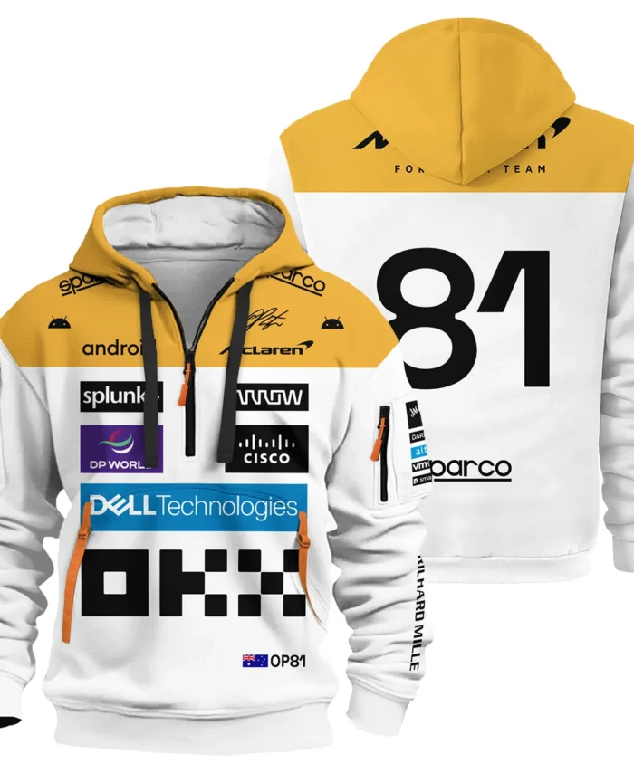2023 Oscar Piastri Racing Suit McLaren F1 Hoodie Half Zipper BLVAOP150825A2HDF