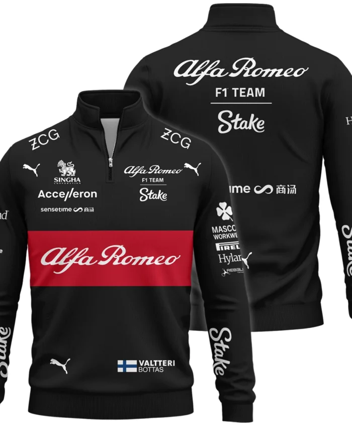 2023 Valtteri Bottas Racing Suit Alfa Romeo F1 Quarter-Zip Sweatshirt BLVAVB130925A5QZS