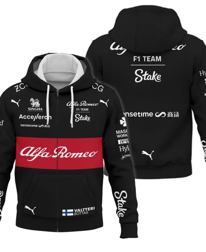 2023 Valtteri Bottas Racing Suit Alfa Romeo F1 Zipper Hoodie BLVAVB130925A5ZHD