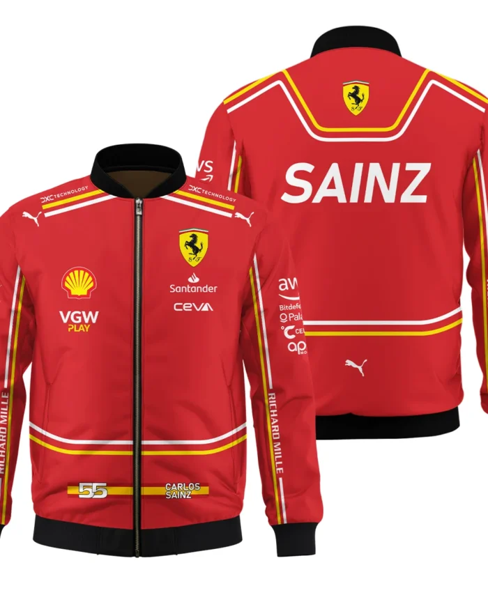 2024 Carlos Sainz Racing Suit Ferrari F1 Bomber BLVACS190825A8BB