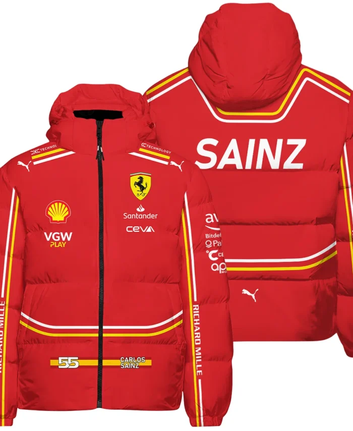 2024 Carlos Sainz Racing Suit Ferrari F1 Down & Puffer Jackets BLVACS190825A8HCJ