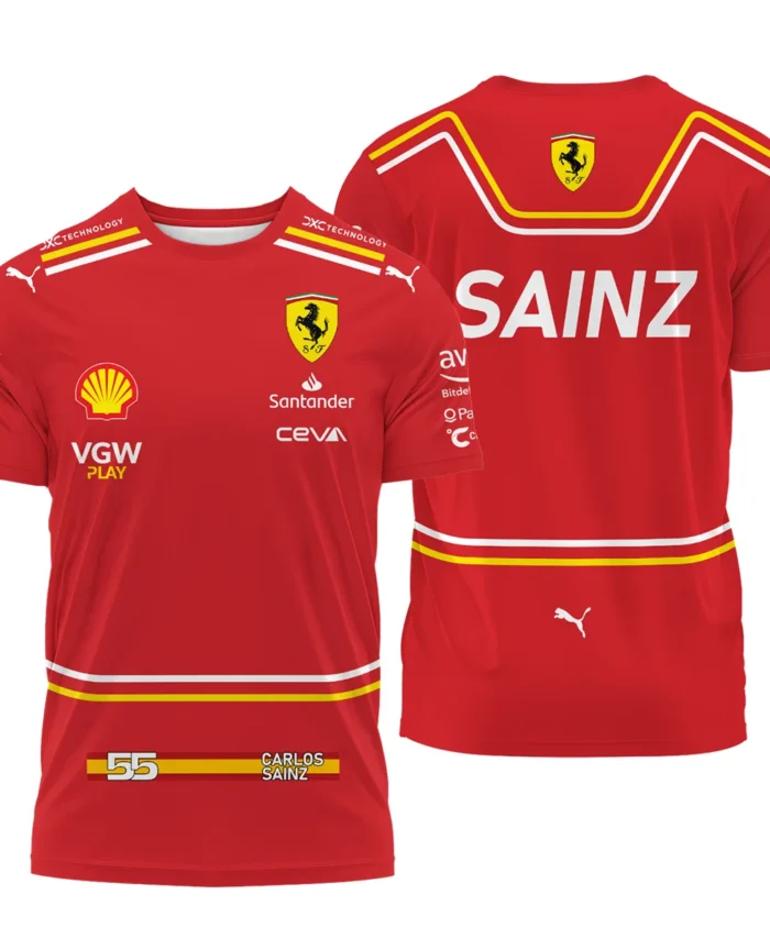 2024 Carlos Sainz Racing Suit Ferrari F1 T-Shirt BLVACS190825A8TS