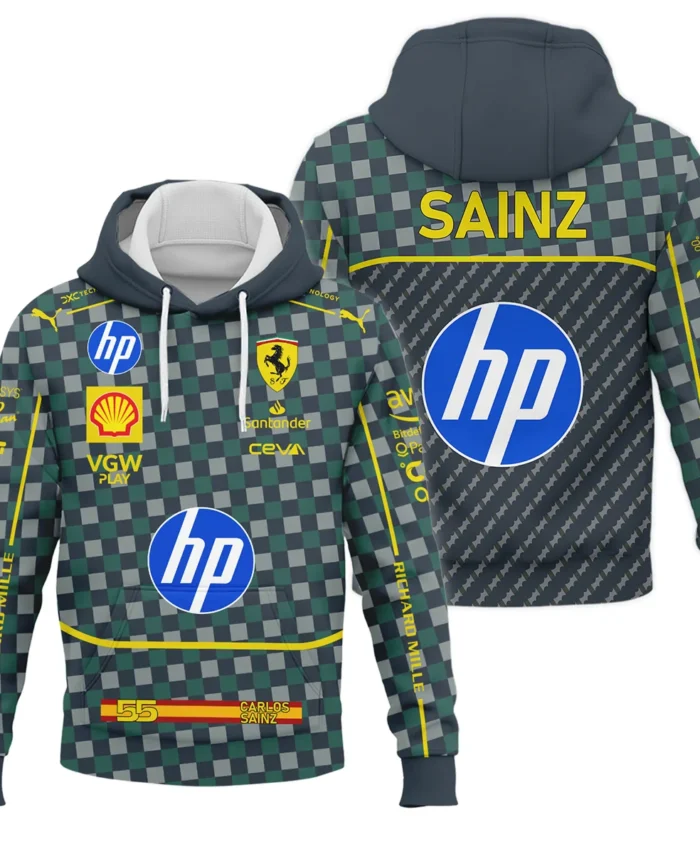 2024 Italian GP Carlos Sainz Racing Suit Ferrari F1 Hoodie BLVACS190825A5HD
