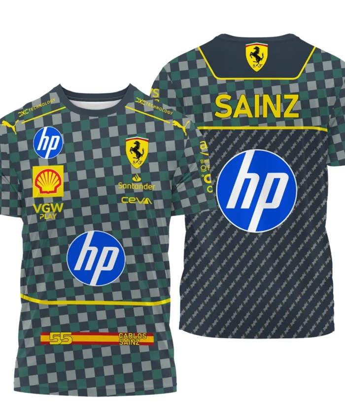 2024 Italian GP Carlos Sainz Racing Suit Ferrari F1 T-Shirt BLVACS190825A5TS