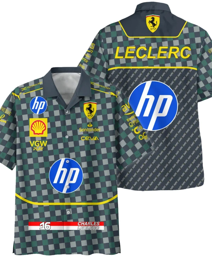 2024 Italian GP Charles Leclerc Racing Suit Ferrari F1 Hawaiian Shirt BLVACL190825A14HW