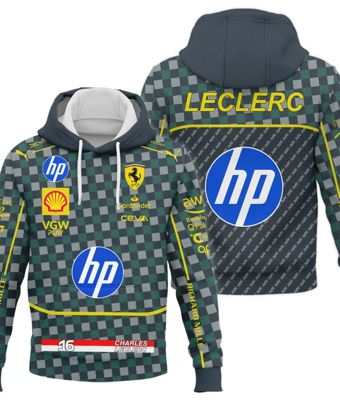 2024 Italian GP Charles Leclerc Racing Suit Ferrari F1 Hoodie BLVACL190825A14HD