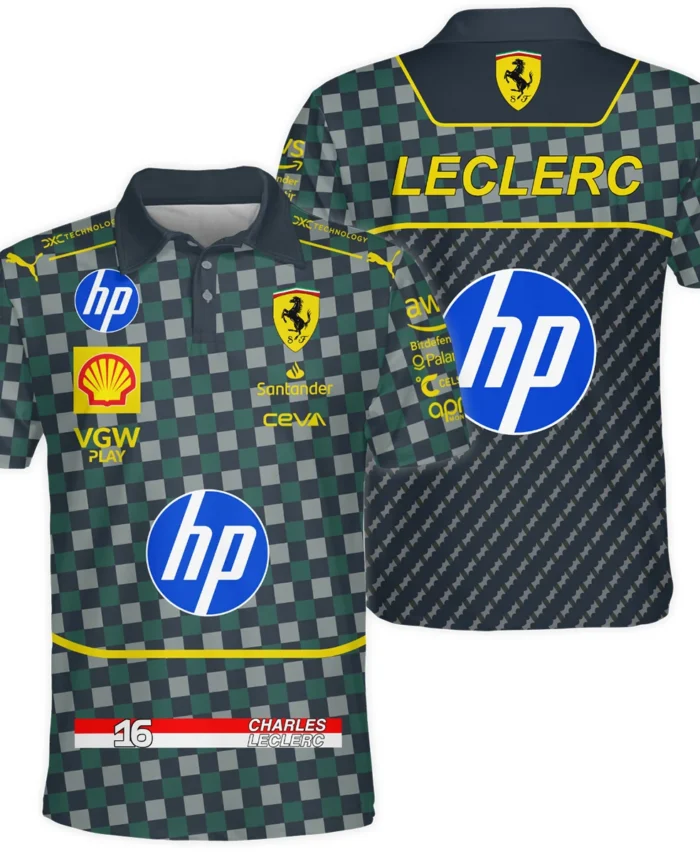 2024 Italian GP Charles Leclerc Racing Suit Ferrari F1 Polo Shirt BLVACL190825A14PL