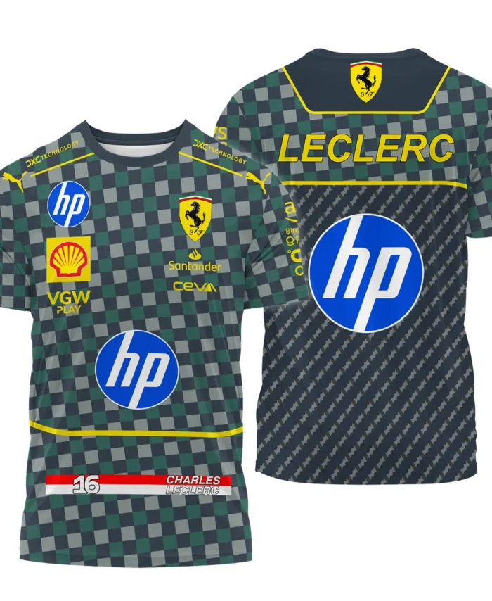 2024 Italian GP Charles Leclerc Racing Suit Ferrari F1 T-Shirt BLVACL190825A14TS
