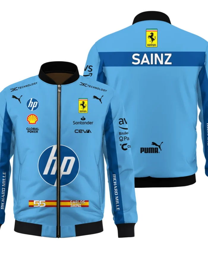 2024 Miami GP Carlos Sainz Racing Suit Ferrari F1 Bomber BLVACS190825A6BB