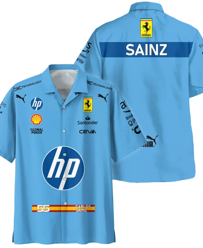 2024 Miami GP Carlos Sainz Racing Suit Ferrari F1 Hawaiian Shirt BLVACS190825A6HW
