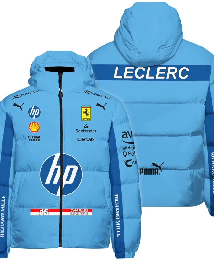 2024 Miami GP Charles Leclerc Racing Suit Ferrari F1 Down & Puffer Jackets BLVACL190825A15HCJ