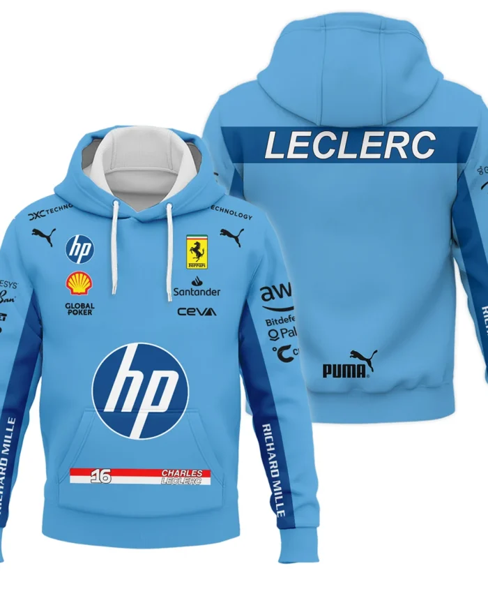 2024 Miami GP Charles Leclerc Racing Suit Ferrari F1 Hoodie BLVACL190825A15HD