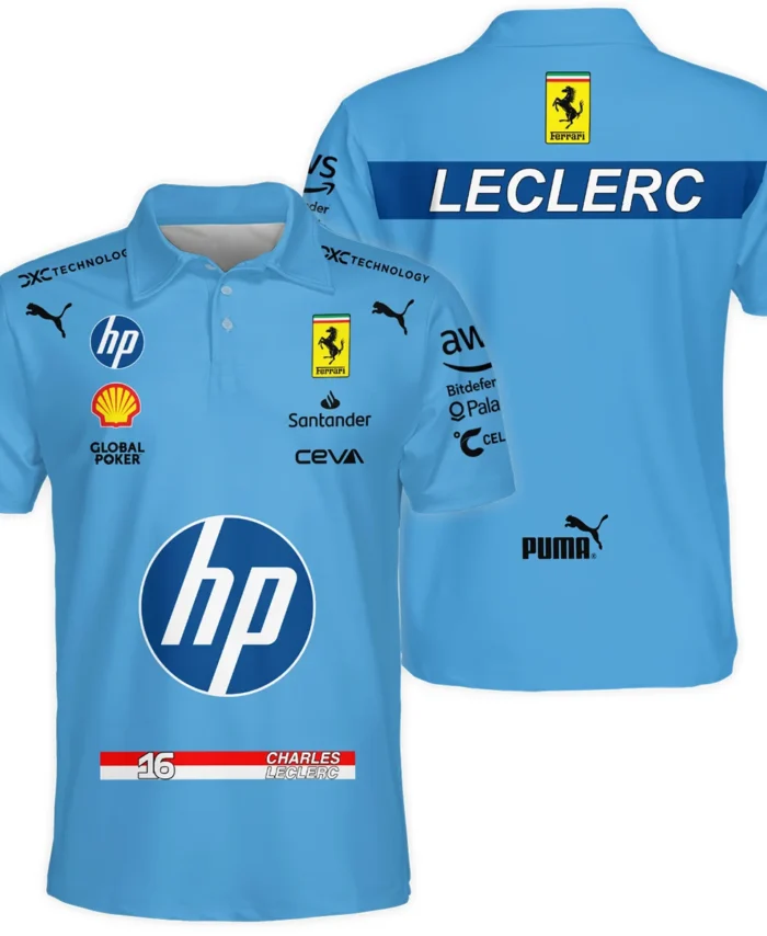 2024 Miami GP Charles Leclerc Racing Suit Ferrari F1 Polo Shirt BLVACL190825A15PL