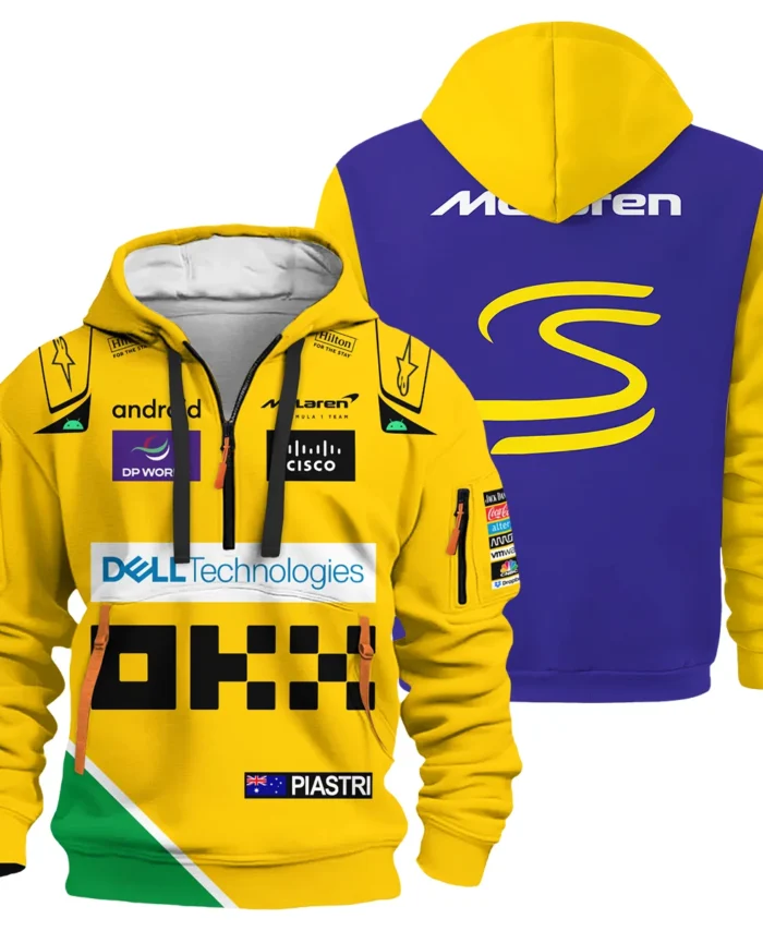 2024 Monaco GP Oscar Piastri Racing Suit McLaren F1 Hoodie Half Zipper BLVAOP150825A6HDF
