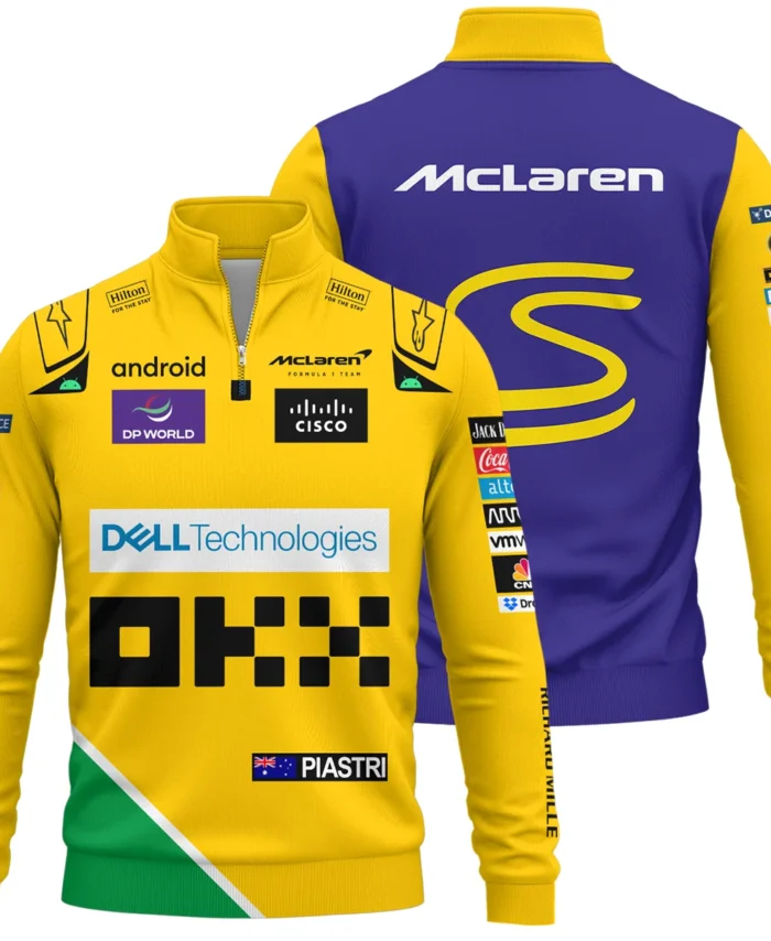 2024 Monaco GP Oscar Piastri Racing Suit McLaren F1 Quarter-Zip Sweatshirt BLVAOP150825A6QZS
